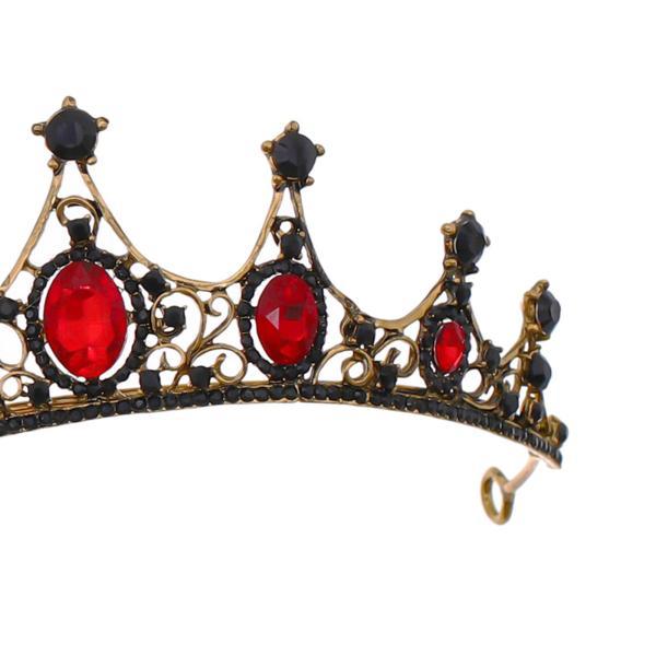 ラインストーン クラウン ティアラ ヘッドバンド ウェディング コスチューム バロック スタイル クイーン クラウン レッド |  | 05