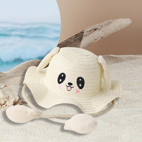 バニー麦わら帽子キャップ面白いビーチハットフェスティバル用春コスチュームアクセサリーホワイト |  | 03