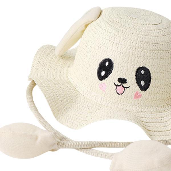 バニー麦わら帽子キャップ面白いビーチハットフェスティバル用春コスチュームアクセサリーホワイト |  | 04