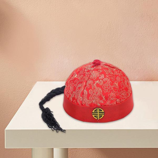 中国の東洋の帽子中国皇帝の帽子劇場カーニバルドレスアップ赤 56 センチメートル｜stk-shop｜07