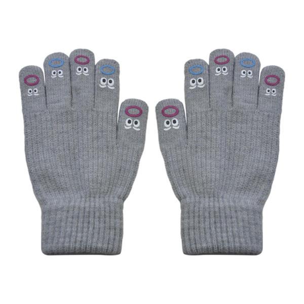 冬用暖かいニット手袋ソフト寒い天候用タッチスクリーン手袋グレー｜stk-shop｜02