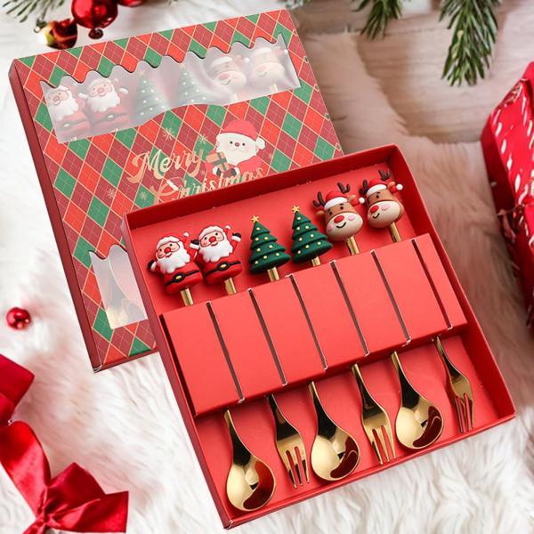 6x クリスマス カトラリー キット スプーン フォーク セット