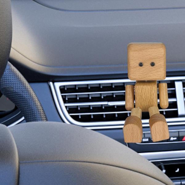 車の装飾品 揺れる足人形飾り かわいい デスクトップ 車 本棚用 ブナ材 蓋なし（Yahoo!・STKショップ）