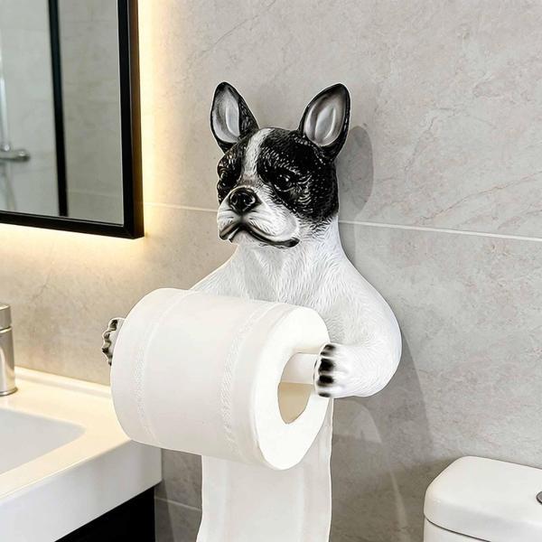 ブルドッグ トイレットペーパーホルダー 犬用トイレットペーパーホルダー、ディスペンサー フレンチブルドッグ