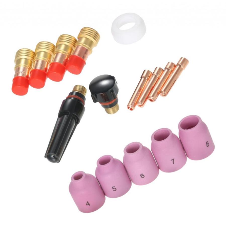 TIG溶接トーチ スタブガスレンズ キット カップ TIGセラミック アルミナノズル ガスレンズ 絶縁体ガスケット 73017105STK