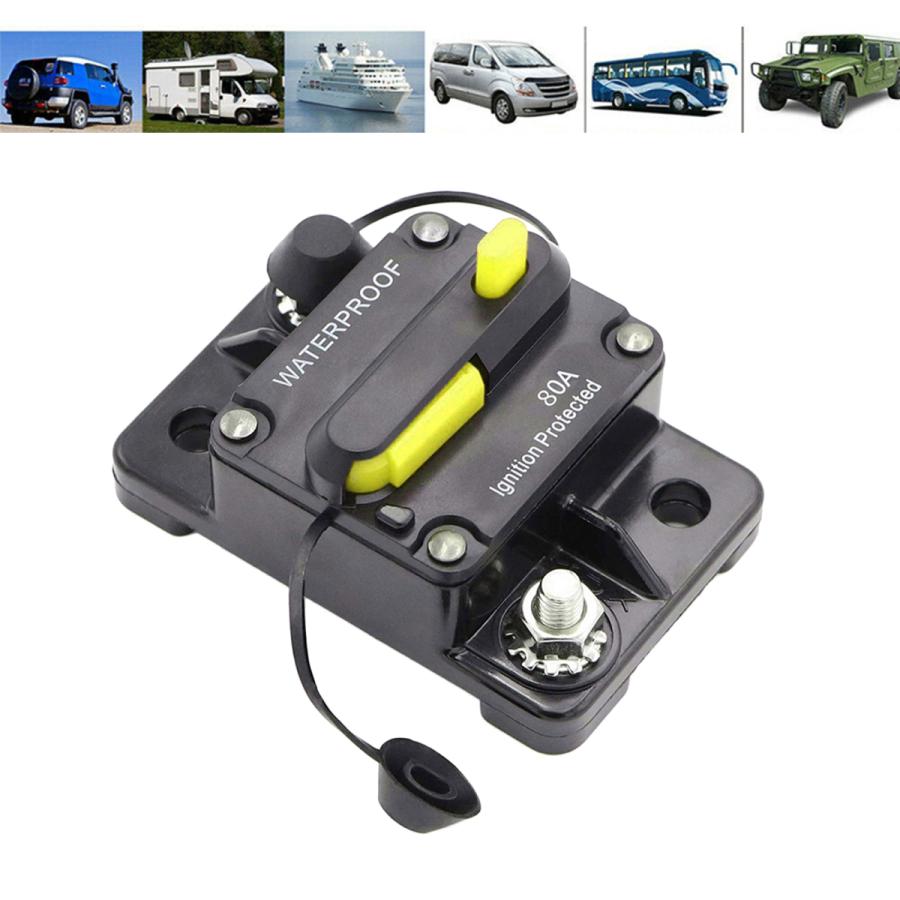 30-300AMPサーキットブレーカーIP67防水12V-48V手動リセットヒューズ