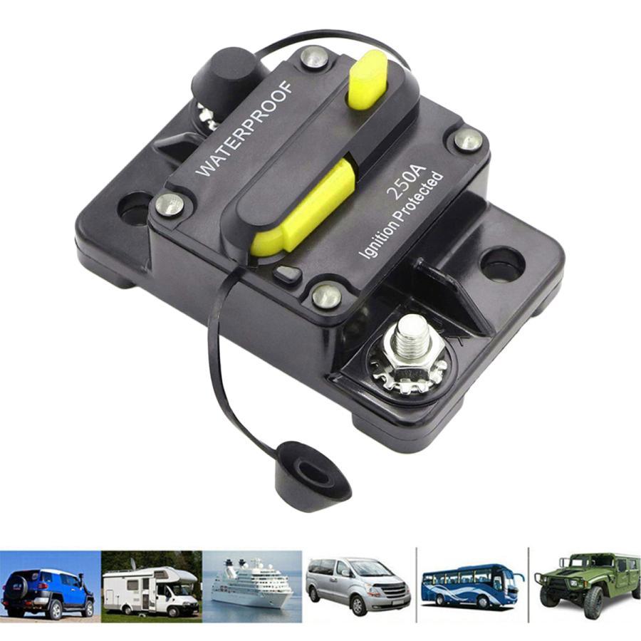30-300AMPサーキットブレーカーIP67防水12V-48V手動リセットヒューズ
