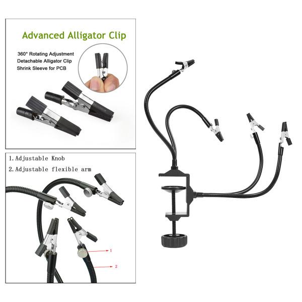 フレキシブルメタルユニバーサルアーム電気アイロンホルダーはんだステーションスタンドクランプベースPCB固定クリップDIYはんだ付け修理用パー｜stk-shop｜06