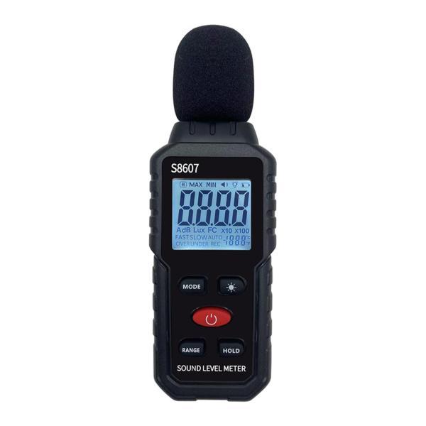 デシベルメーターデジタルサウンドレベルメータープロフェッショナル騒音計高精度30dB 130dB測定範囲バックライトディスプレイ付きオフィス
