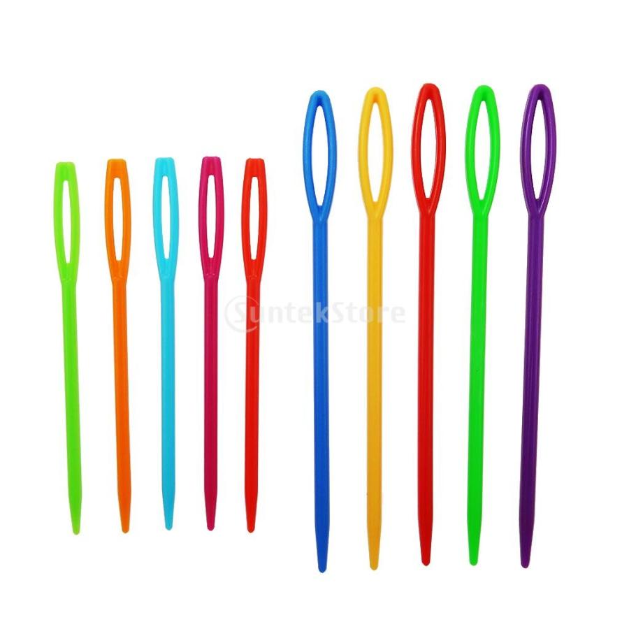 約0本 プラスチック製 大きな針目 縫い針 手工芸用 編み針 2サイズ 多色 安全 Stkショップ 通販 Yahoo ショッピング