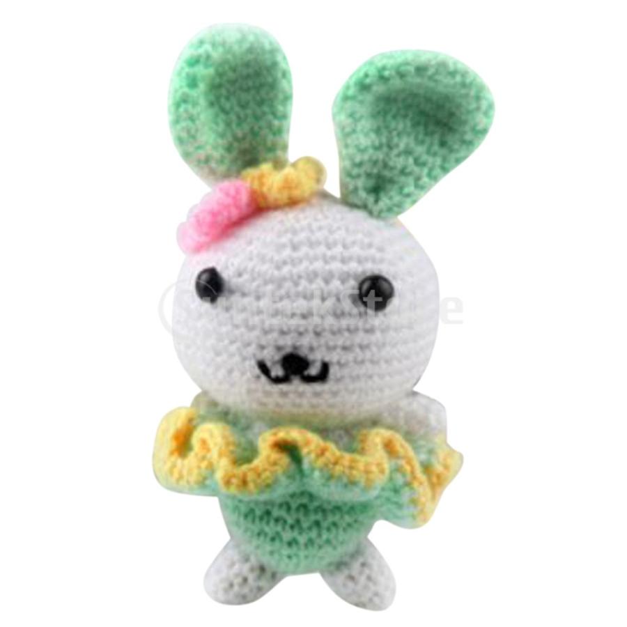 15cm ウサギ(緑) 動物 あみぐるみ ぬいぐるみ 手芸キット DIY かぎ針