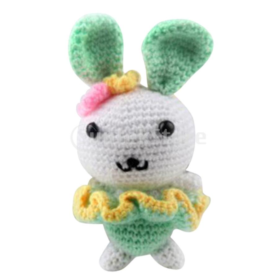 15cm ウサギ(緑) 動物 あみぐるみ ぬいぐるみ 手芸キット DIY かぎ針