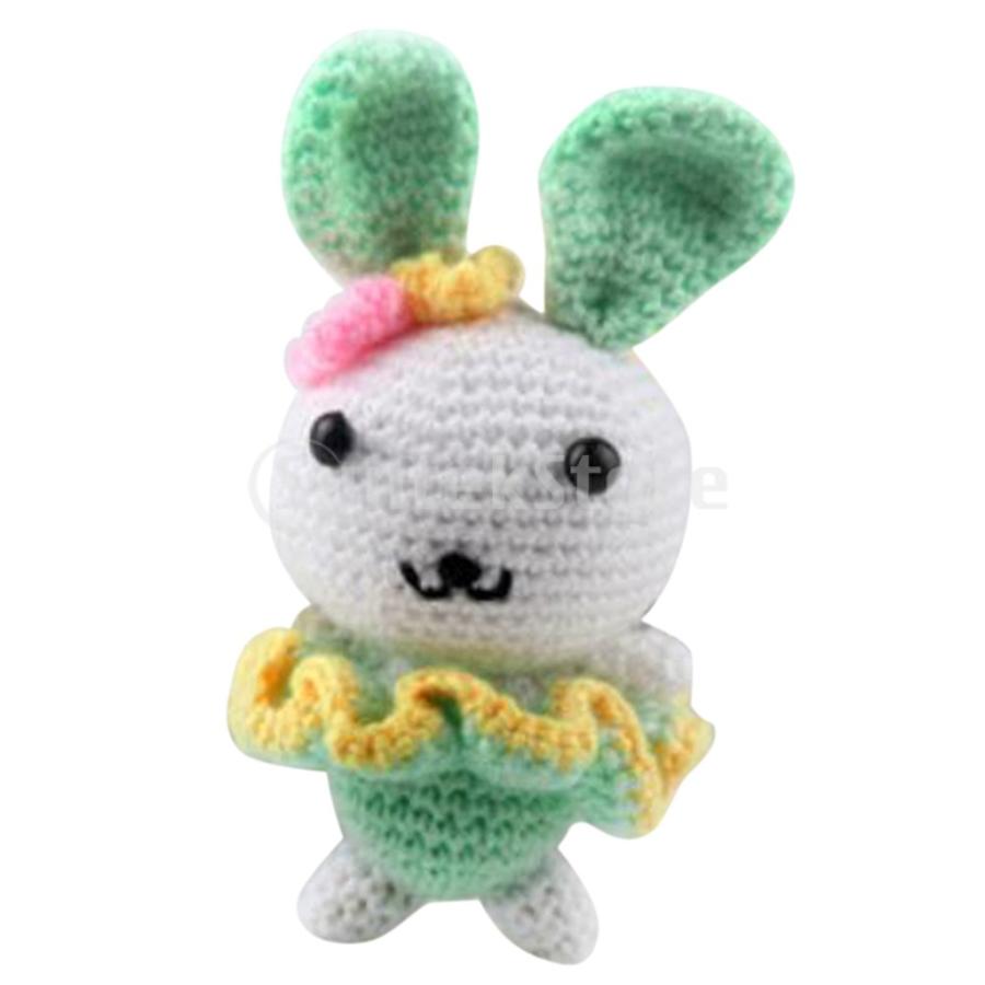 15cm ウサギ(緑) 動物 あみぐるみ ぬいぐるみ 手芸キット DIY かぎ針