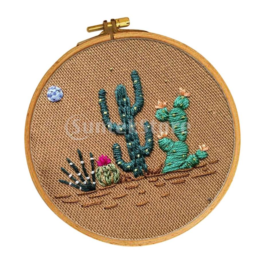 サボテン柄刺繍スターターキットクロスステッチキットと刺繍 サボテン柄刺繍スターターキットクロスステッチキットと刺繍