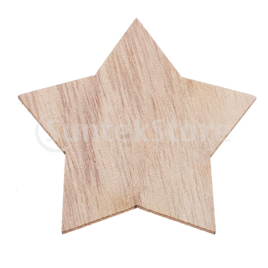 木材チップ 木片 木製装飾 星形 五角形 チャーム DIYクラフト 工芸品