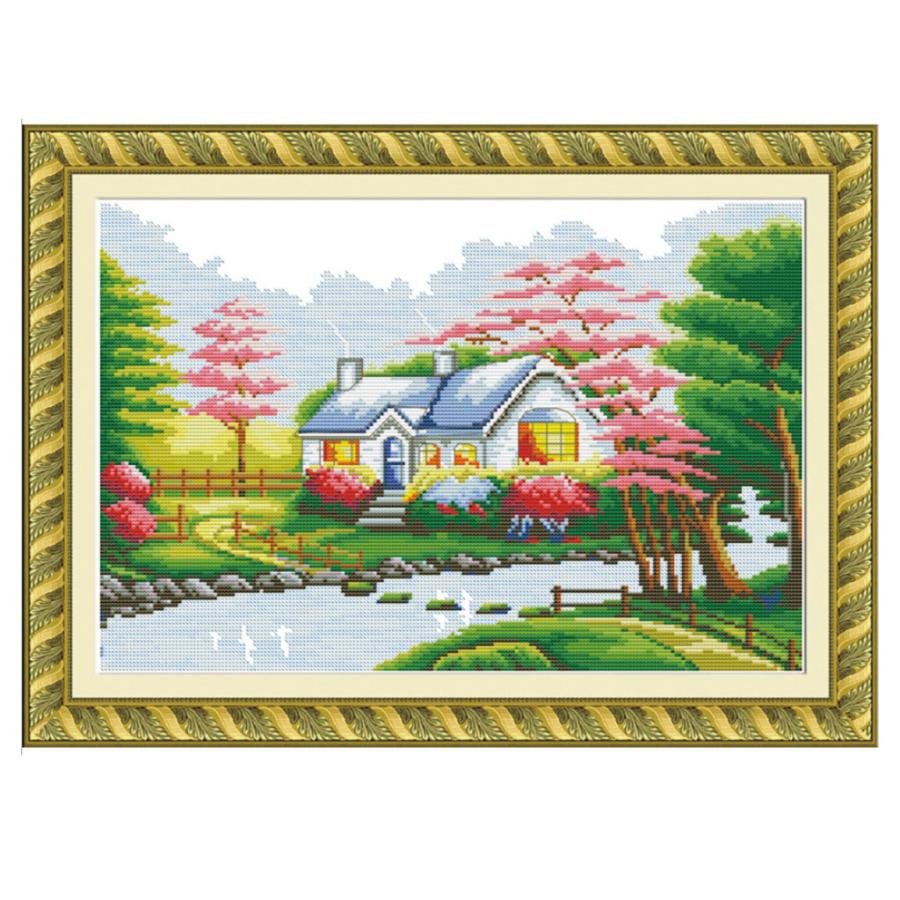 11CT クロスステッチ刺繍キット 十字繍 刺繍キット 刺繍布 癒し景色 