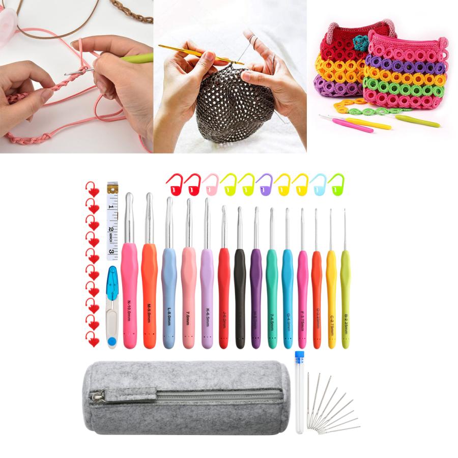 52 / 62Pcsかぎ針編みフックセット糸編み針ツール52Pcs|stk-shop|03