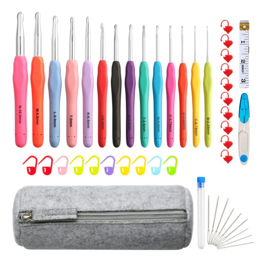 52 / 62Pcsかぎ針編みフックセット糸編み針ツール52Pcs|stk-shop|08