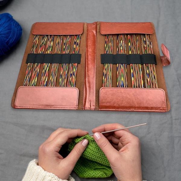 【超歓迎された】 レインボーウッドダブルポインテッドかぎ針編みフックDIYforDIY Home Woven Crafts 輪針
