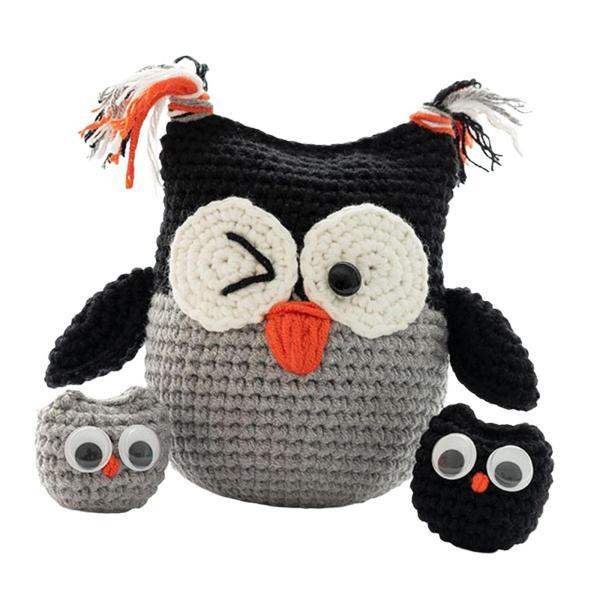 DIY DIY Owl  Crochet Kit Crocheting Craft , 黒｜stk-shop｜02