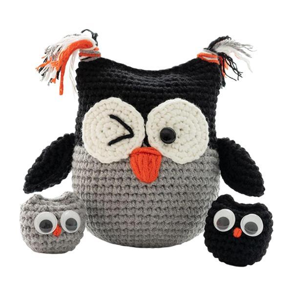 DIY DIY Owl  Crochet Kit Crocheting Craft , 黒｜stk-shop｜03
