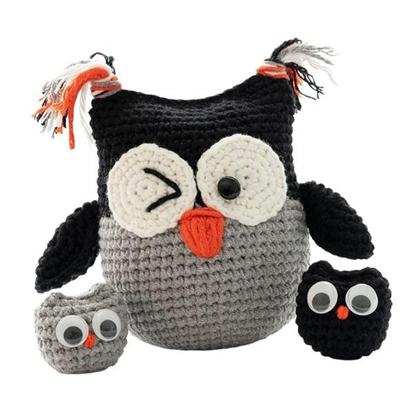 DIY DIY Owl  Crochet Kit Crocheting Craft , 黒｜stk-shop｜04