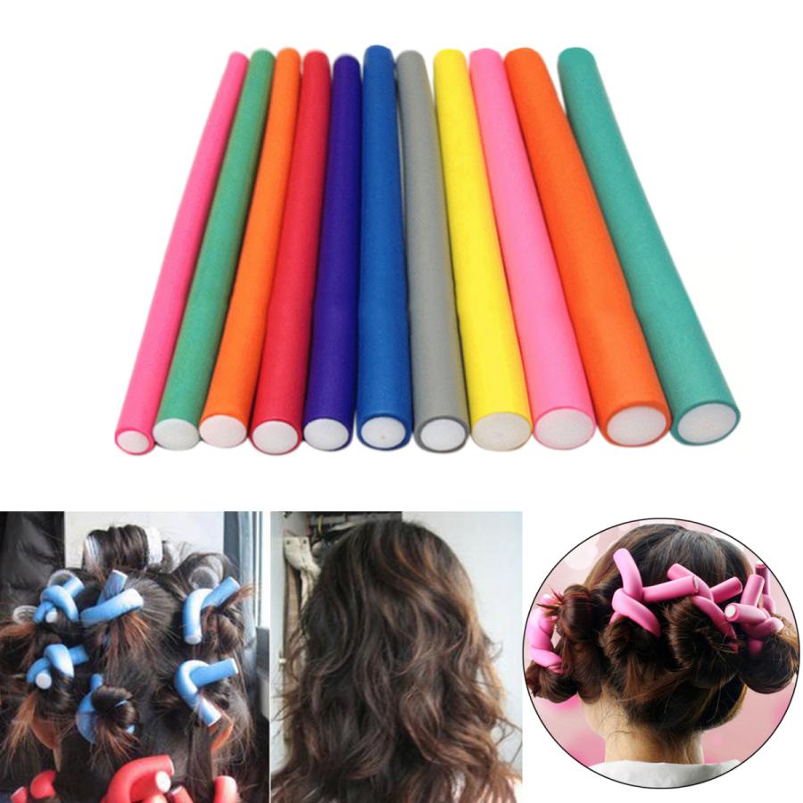 10xヘアフォームカーラーローラーセットフレキシブルロッド使いやすい
