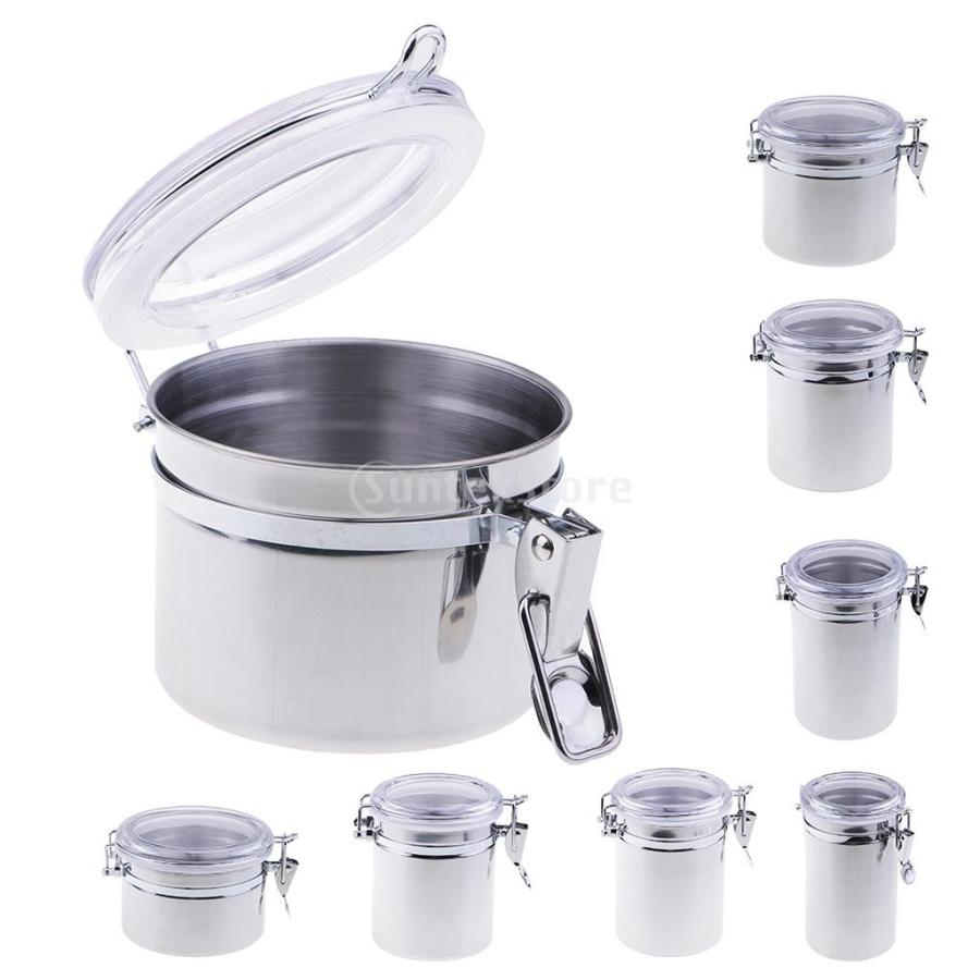 キッチン用保存容器 ステンレス キャニスター ロッククランプ閉鎖 8種