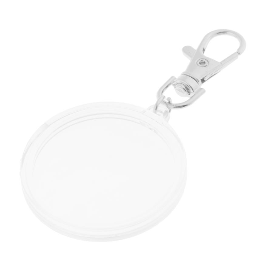 40mmコインホルダーキーホルダーラウンドシルバープラスチック - ロックシルバー