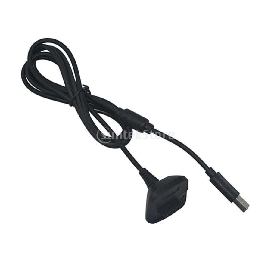 充電ケーブル USB 充電器 安定性 交換性 高性能 全2色 Xbox 360に対応 ゲームコントローラ用 ブラック
