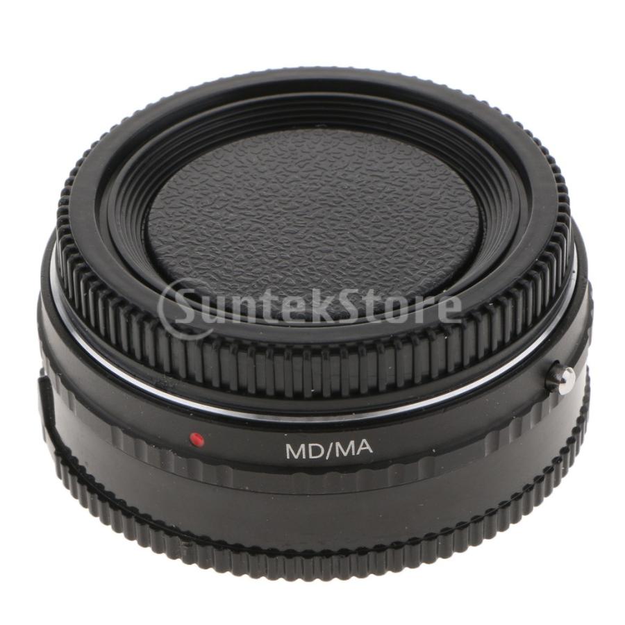 ガラスとソニーアルファAF MAカメラマウントアダプターにミノルタMD MC