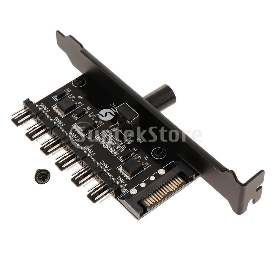 SATA電源PCI冷却ファンスピードコントローラ6チャンネルPCケースファン