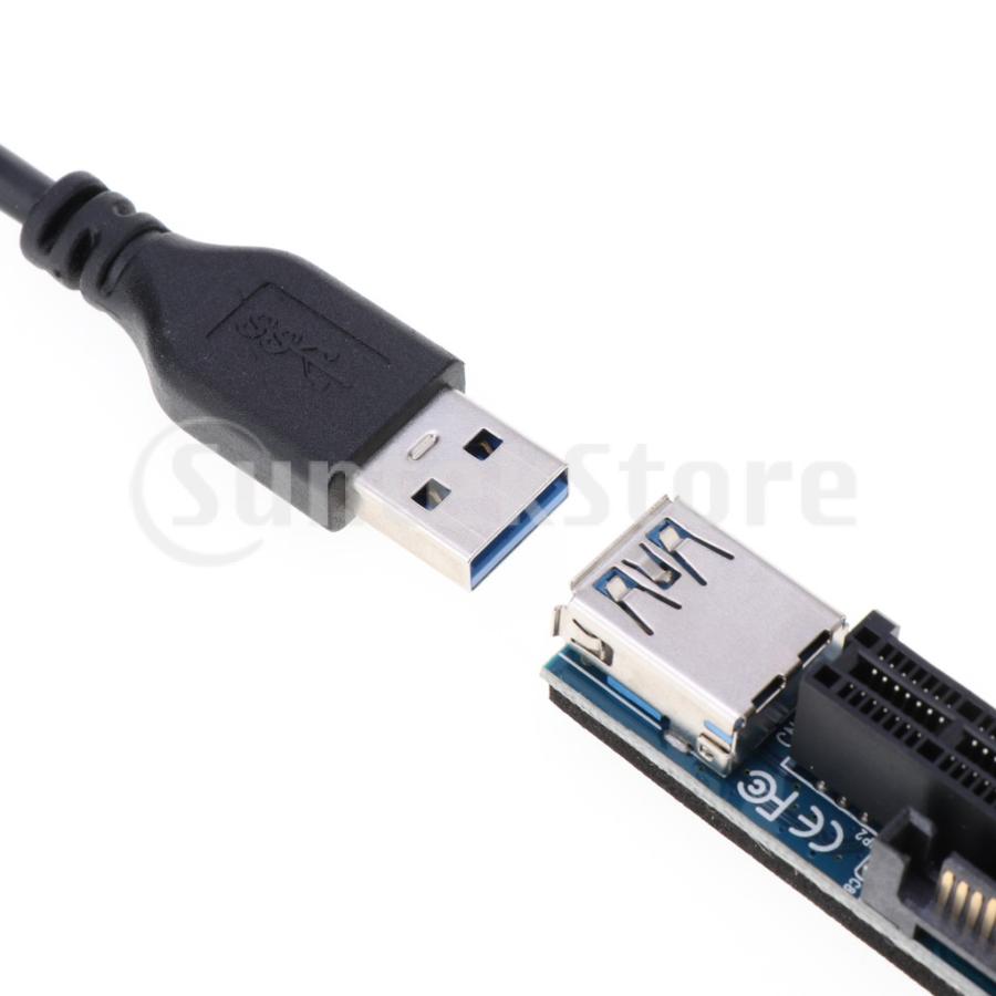 PCI-E 1X-1X延長ケーブル0.3 M U3.0 GPUエクステンダーライザー