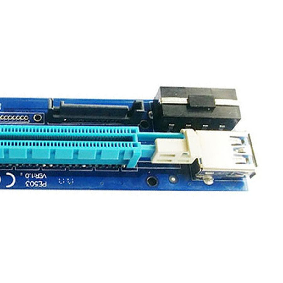 PE503 pci-eライザーカード4PIN sataアダプタusb 3.0 60センチメートルケーブルbitcoin.コンパクトで軽量｜stk-shop｜04