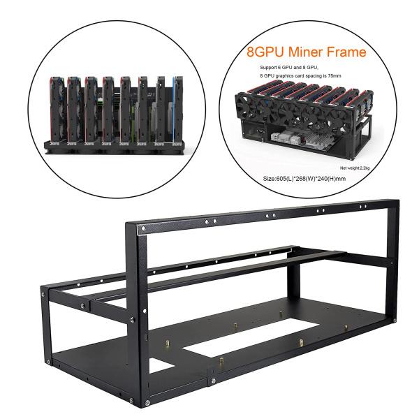 スチール 6/8 GPU マイニング リグ フレーム ラック、オープン