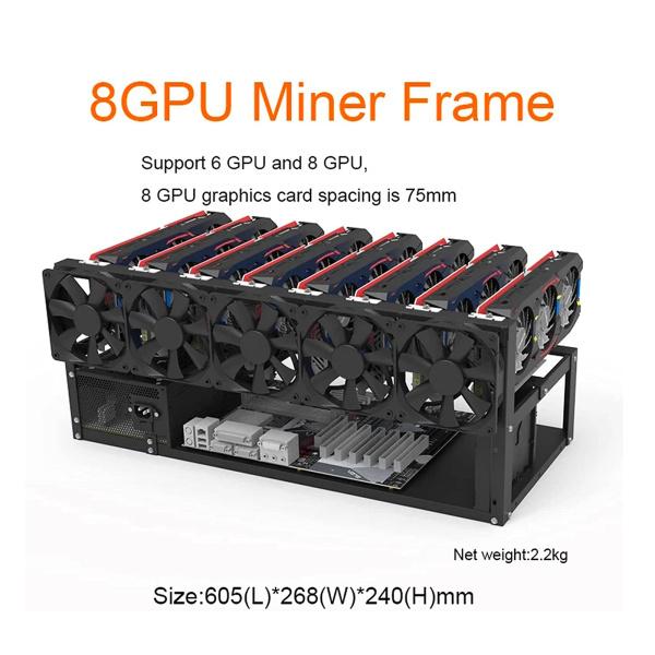 スチール 6/8 GPU マイニング リグ フレーム ラック、オープン