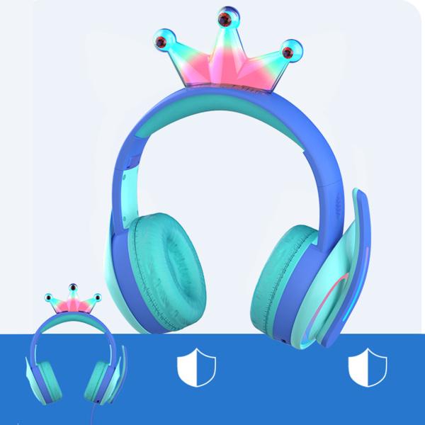 Crown Kids  Headphones with Microphone Soft Earmuffs PC blue｜stk-shop｜05