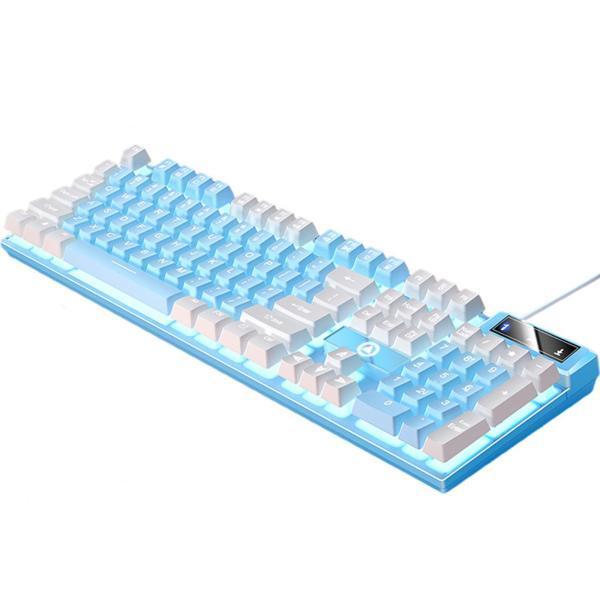 ゲームオフィス用メカニカルゲーミングキーボードUSBLED照明青白 : STK