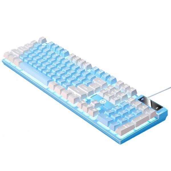 ゲームオフィス用メカニカルゲーミングキーボードUSBLED照明青白 : STK