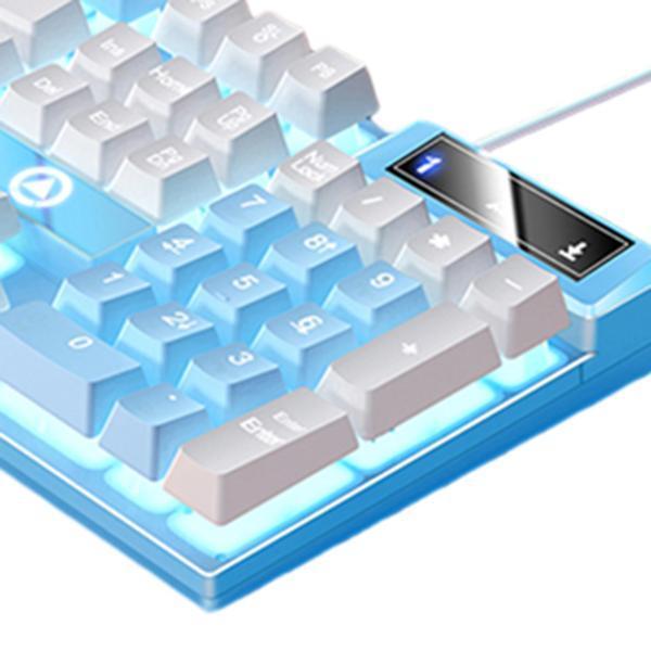 ゲームオフィス用メカニカルゲーミングキーボードUSBLED照明青白 : STK