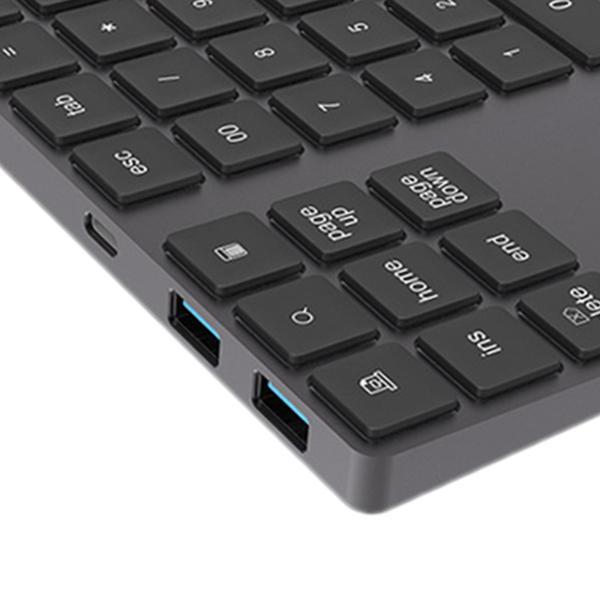 ワイヤレス テンキー ハブ機能付 パソコン用会計 ブラック_1
