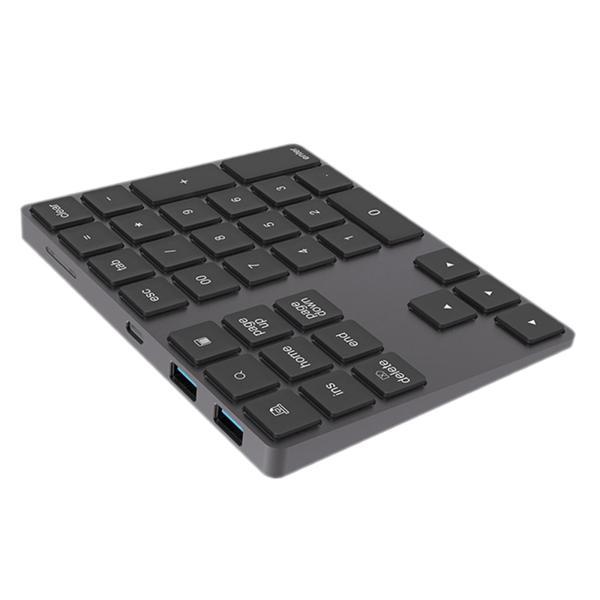 ワイヤレス テンキー ハブ機能付 パソコン用会計 ブラック_2