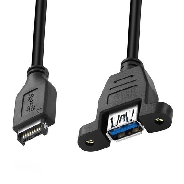 USB 3.1 タイプ E フロントパネルヘッダーから USB 3.0 タイプ A メス延長ケーブル、USB ケーブル交換用スペアパーツコンバータケー｜stk-shop｜09