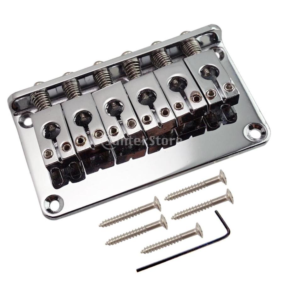 固定ブリッジ レンチ付き エレキギター用 交換パーツ 亜鉛合金 6弦