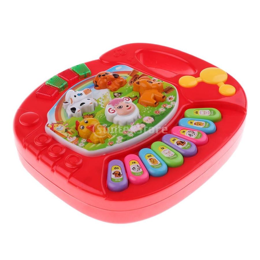 子供 動物パターン ポータブル ハンドル付き ピアノおもちゃ 音楽おもちゃ 贈り物 全2色 赤 Stkショップ 通販 Yahoo ショッピング
