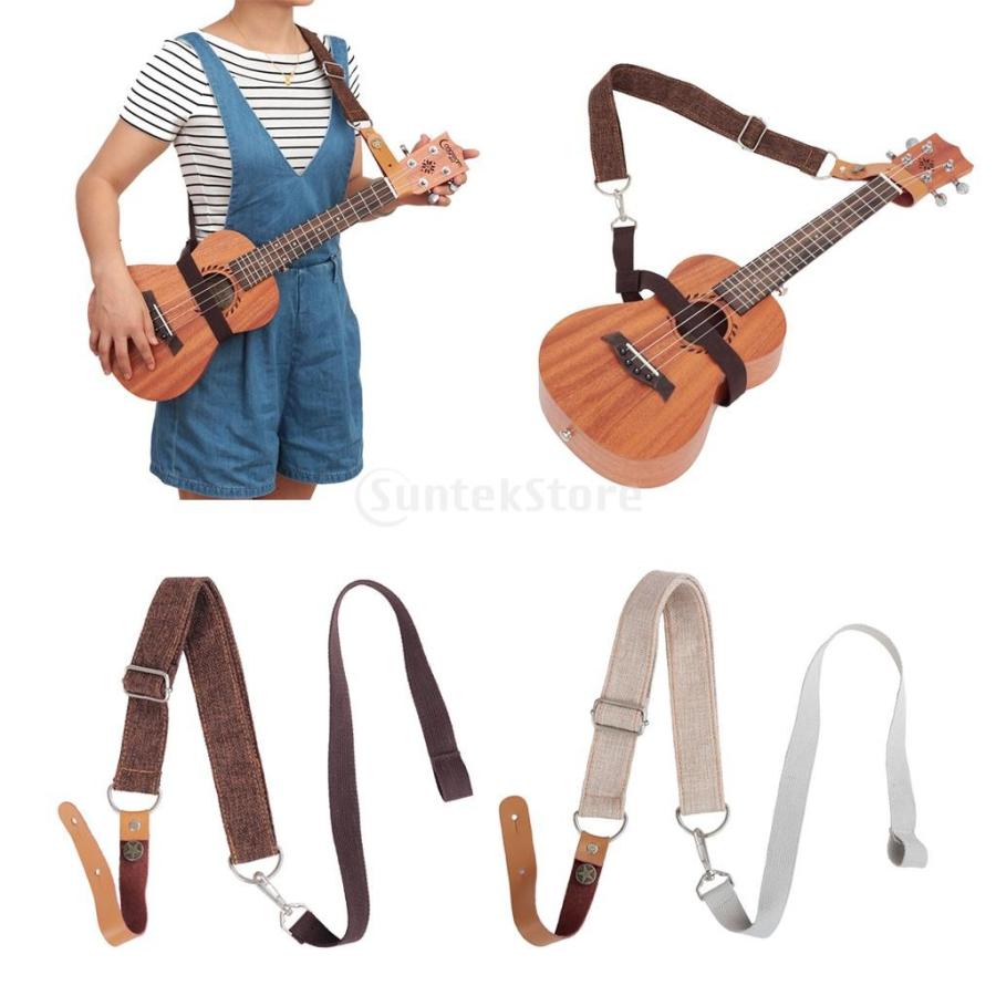 ウクレレストラップ ハワイギターベルト 楽器アクセサリー 全2色