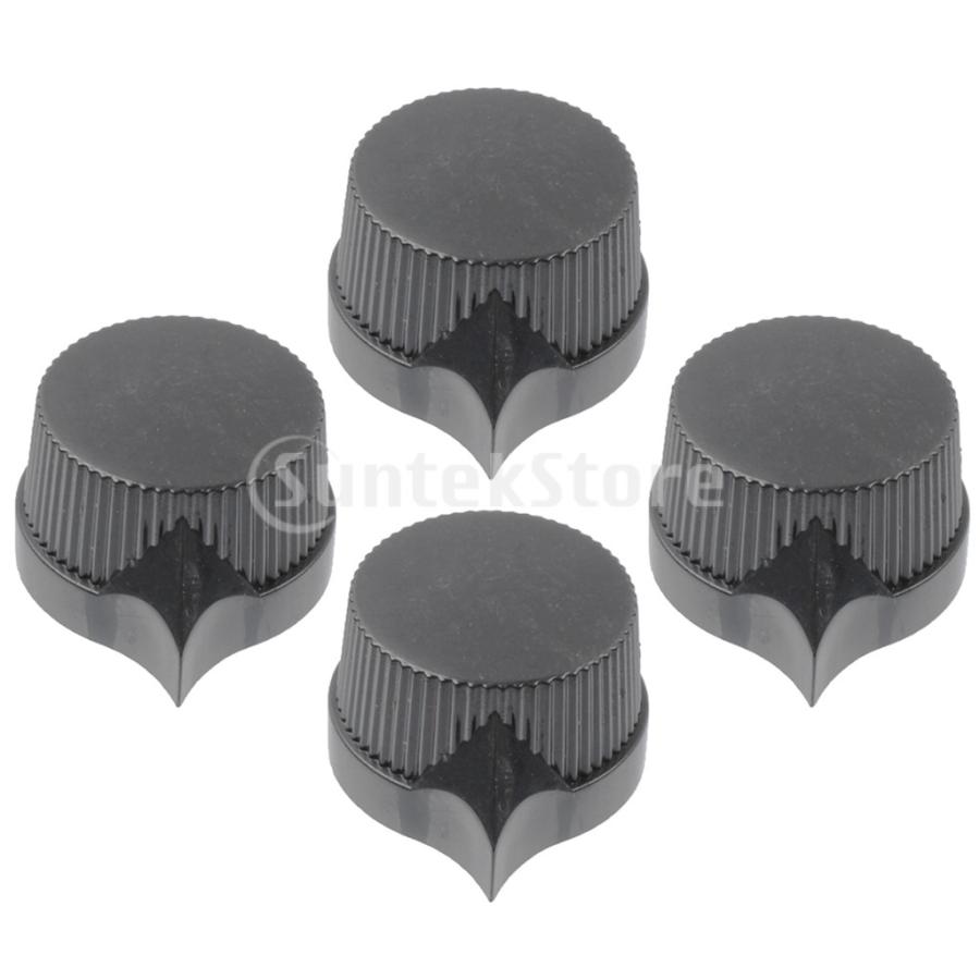 4個 プラスチック ギターコントロールノブ エフェクターペダルノブ