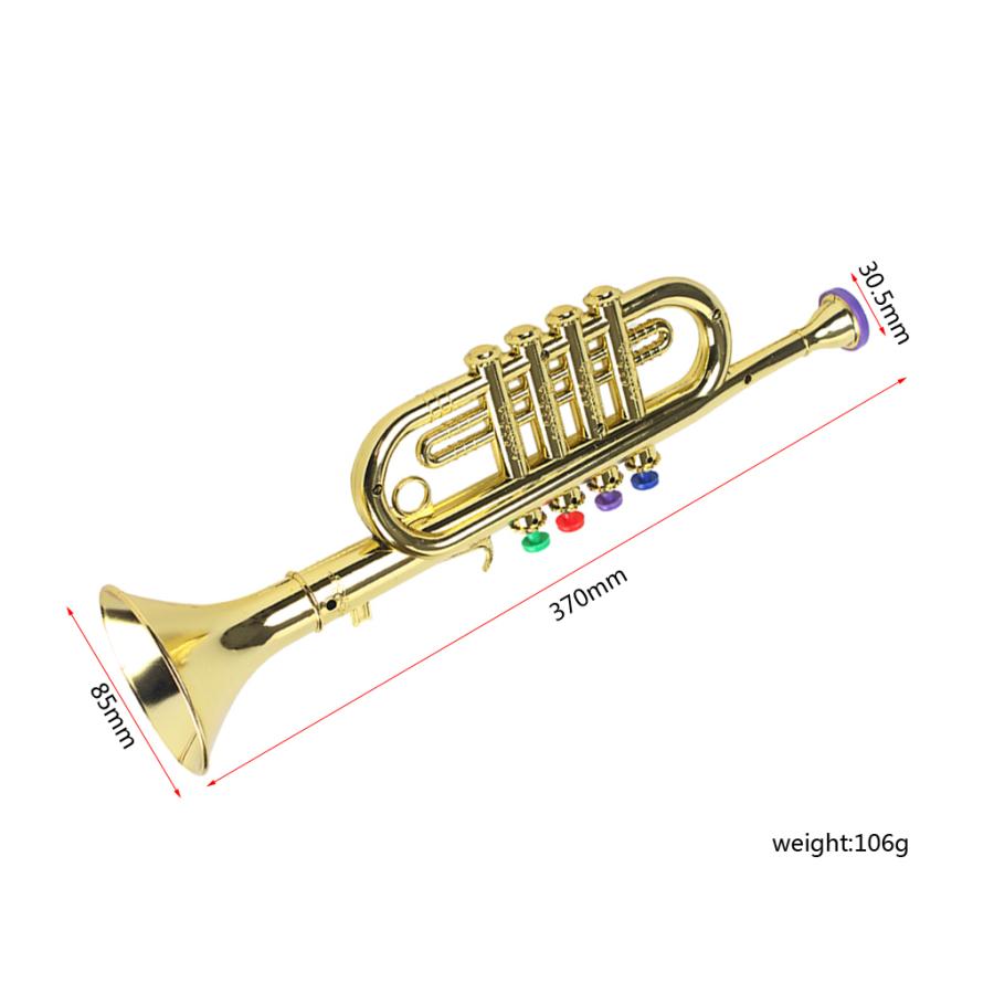 トランペット 3色キー付き キッズ 音楽玩具 教育玩具 : STKショップ
