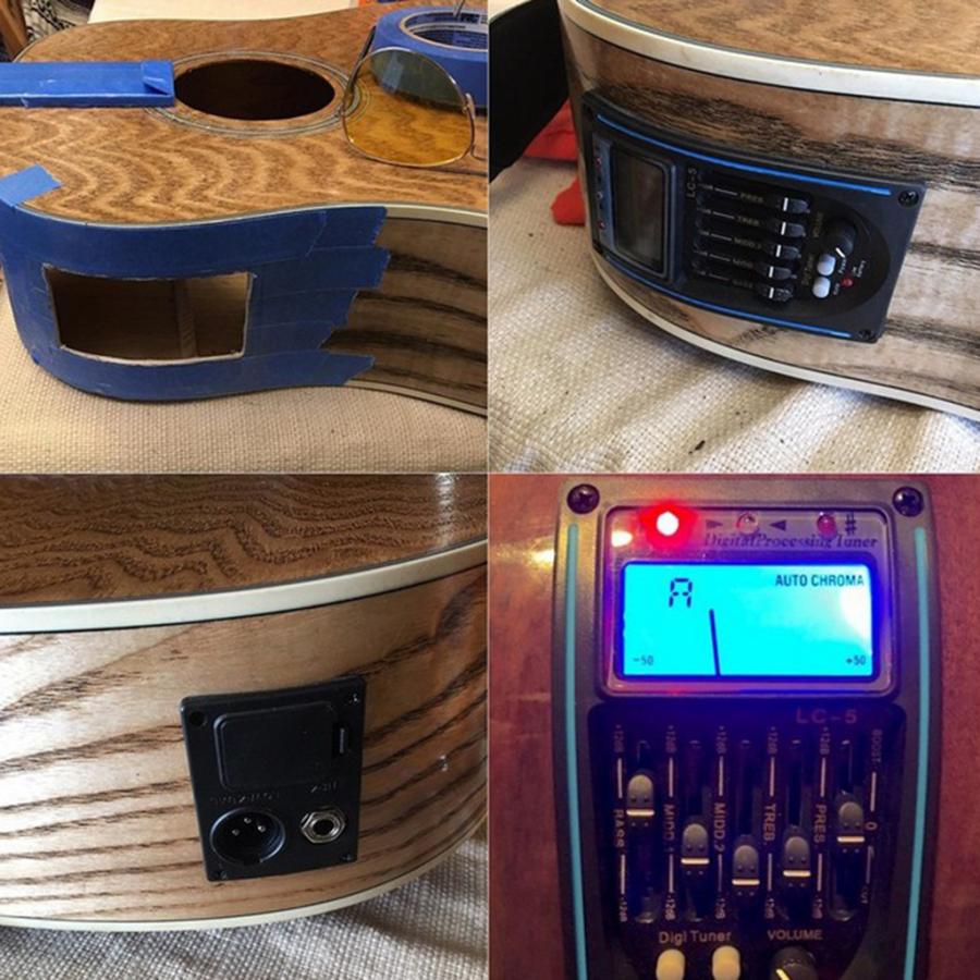 EQ 5バンド ギターピエゾピックアップ プリアンプ チューナーシステム