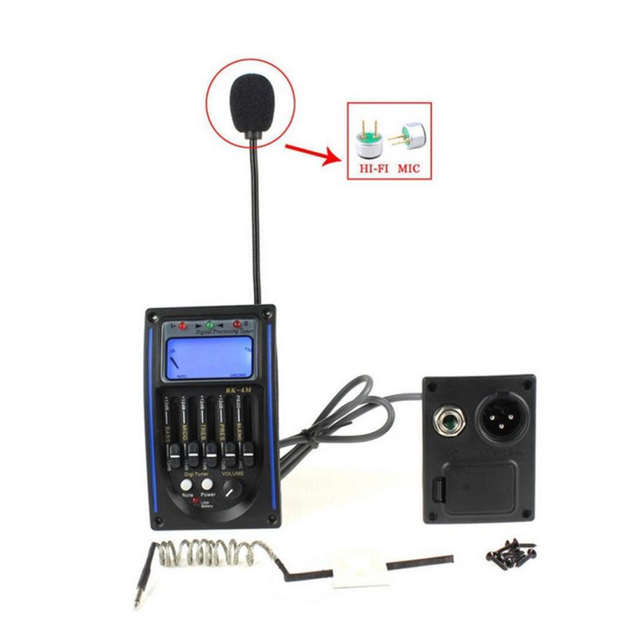 EQ 5バンド ギターピエゾピックアップ プリアンプ チューナーシステム